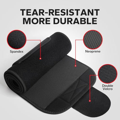 Waist Trimmer for Women and Men, Adjustable Sweat Band for High-Intensity Training & Workouts Black - size: Medium (Waist Fit: Up to 48”)