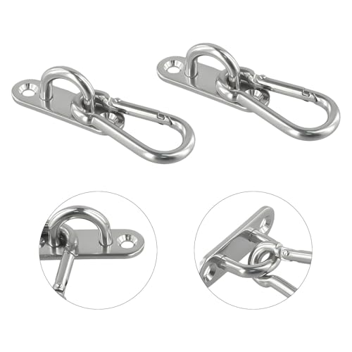 for Duty Hook Anchor Hanger for Yoga Swing Suspension Straps Gymnastic Rings Battle Ropes Indoor Outdoor Installation for Stainless Steel Silver