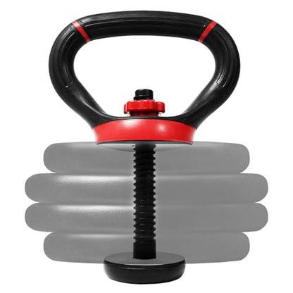 Yes4All Adjustable Kettlebell Handle for Weight Plates, Dumbbell Converter for Strength Training Kettlebells, Home Gym - color: B. Red - Single