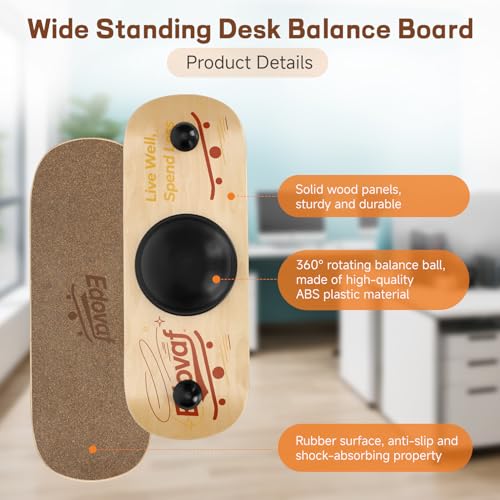 Balance Board- Gift for Adults & Kids,Wood Wobble Balance Trainer Board,Premium Slip-Resistant Surface Portable Fitness Equipment,Suitable for Core Workout, Standing Desk Exercise, Home Gym, Yoga