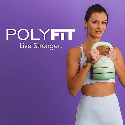 Polyfit Adjustable Kettlebell | 5 lb - 12 lb | Kettlebells Weights Set for Home Gym | Kettle Bell Sets for Women at Home - color: GREEN