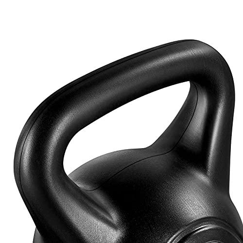 Yaheetech 25lbs Kettlebell Weight w/HDPE Coated & Wide Flat Base, Kettle Bell Weights w/Ergonomic Handle for Home Gym Fitness Workout Bodybuilding Weight Lifting, Black