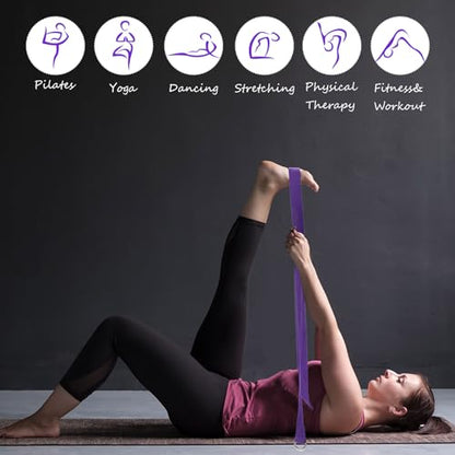 Wettarn 15 Pack Yoga Block and Strap Set 15 Pcs Non-slip Yoga Blocks with 15 Pcs Metal D Ring Stretching Exercise Workout Fitness Accessory for Gym