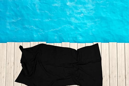 Large Bath Towels Pack of 6 – 24" x 50", 100% Cotton Terry – Soft, Quick-Dry & Highly Absorbent – Black Towels for Bathroom, Spa, Shower, Pool & Daily Use