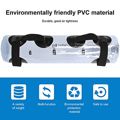 PVC Folding Yoga Weight Bearing Water Bag, Adjustable Aquabag for Fitness Training, Strength Muscle Workout with Calibration Marks, Soft Nylon Handle for Comfortable Grip, Portable