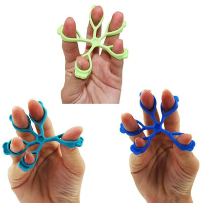 3 Pack Finger Stretcher Finger Exerciser Hand Strengthener Grip Strength Trainer Hand Resistance Bands Finger Extension Elastic Rings Hand Strengthening Extensor 7LB 9LB 11LB Set