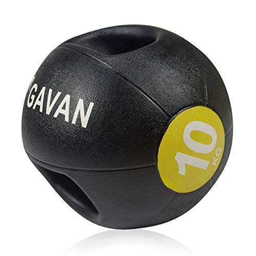 Professional Double Handle Grip Medicine Ball - for Weights Training MMA Boxing Exercise Fitness, 5KG-10KG (J 10kg) - size: 10kg