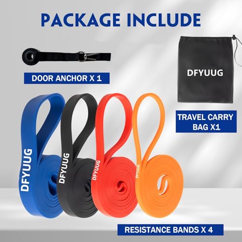 Resistance Bands for Working Out, Pull Up Assistance Bands, Exercise Bands for Men and Women, Workout Bands, Resistance Bands Set with Door Anchor, Muscle Training, Home Workout