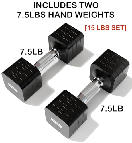 Adjustable Dumbbell Set for Women Men 7.5LB/10LB/15LB/20LB/25LB Each - color: Black, style: 7.5LB Each [15 LBS Total]