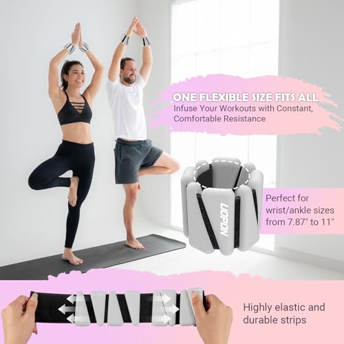 Wrist Ankle Weights for Women, Soft Silicone Wrist Weights Set of 2 for Walking, Pilates, Yoga, Barre & Strength Training, Weighted Bangles with Secure Non-Slip Fit for Arm & Leg Workouts, 2 lb / 4 lb