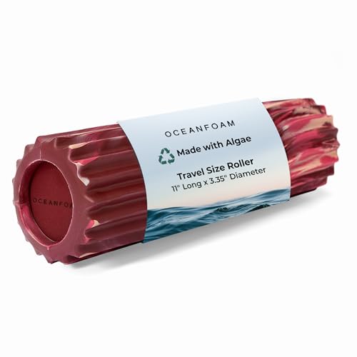 Oceanfoam Ripple Small Foam Roller (Maroon, Blush & Hot Pink Marbled) - color: Maroon, Blush & Hot Pink Marbled