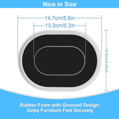 Upgrade Furniture Sliders, Furniture Sliders for Carpets, 4 PCS 5.8*4.3" Moving Pads With Anti-Slip Groove, Oval Furniture Moving Sliders for Easy Move Bed Tables Cabinet Heavy Duty, Protect Carpets - size: 5.8*4.3in Oval 4Pack
