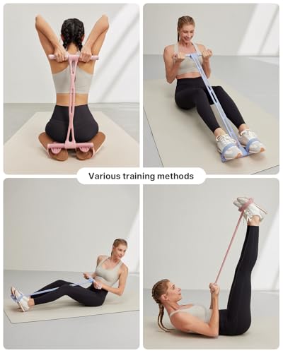 YOTTOY Pedal Resistance Band, Thick Elastic Tension Rope with Handles, Sit-Up Pull Rope Fitness Equipment for Leg, Arm, Abs, Waist, Home Gym