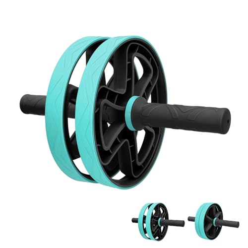 Ab roller wheel abdominal exercise core workout weight loss no noise easy to assembling light weight perfect home gym equipment for men & women - color: Sky blue
