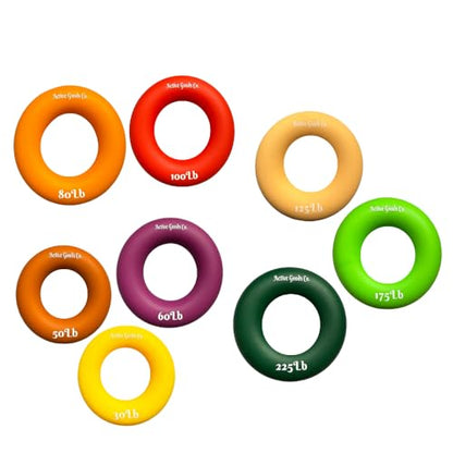 Hand Exerciser - PROFESSIONAL GRADE, Set or Single, Different Sizes. Visit to see more! Bague classique en silicone parfaite pour améliorer la force, la puissance et la vitesse dans les poignets. - size: 9 Set - 30-50-60-80-100-125-175-225 lb