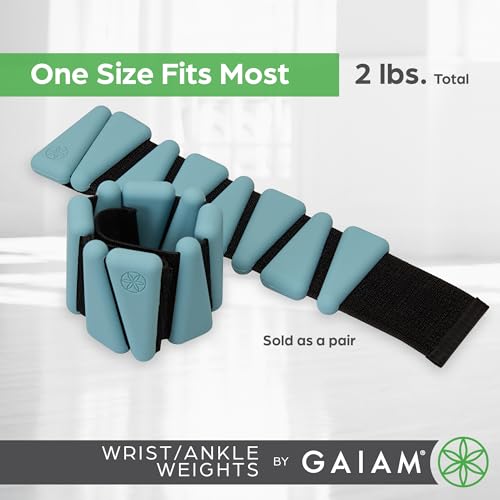 Gaiam Wrist and Ankle Weights, Wearable Bracelet to Strengthen, Tone & Sculpt, Adjustable Ankle Weights for Women & Men for Yoga, Dance, Pilates, Barre, Cardio, Home & Gym Use