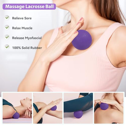 HASHMUST Pilates Ring Kit 12 PCS for Women, Home Workout Equipment with Magic Circle, Mini Exercise Ball, Resistance Bands, Massage Lacrosse, Yoga Strap, Full-Body Fitness Set for Toning & Gift
