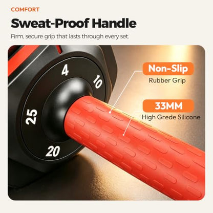 FEIERDUN Adjustable Dumbbell Set, Weight Set for Home Gym, 5/10-in-1 Free Weight Adjustable Dumbbells, Single Hand Twist Adjust with Non-Slip Handles, 90% Space Saving Strength Training for both Men&Women - color: 5 Weight Settings - 25 LB/Pair (50 LB Tot