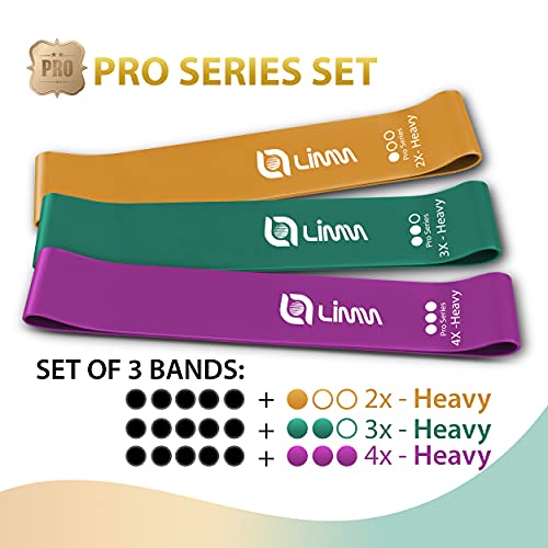 Fittest Pro by Limm Resistance Bands for Legs and Butt, Fabric Exercise Loop Bands Yoga, Pilates, Rehab, Fitness and Home Workout, Strength Bands for Booty - color: Resistance Bands - 12 inches - Set of 3 - Pro (35-80 lbs)