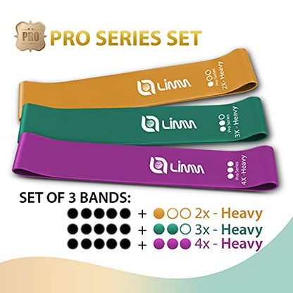 Fittest Pro by Limm Resistance Bands for Legs and Butt, Fabric Exercise Loop Bands Yoga, Pilates, Rehab, Fitness and Home Workout, Strength Bands for Booty - color: Resistance Bands - 12 inches - Set of 3 - Pro (35-80 lbs)