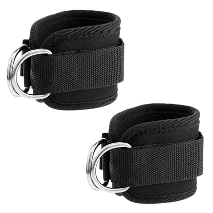 2 Pcs Wrist Cuffs Lifting Straps with D Rings, Weight Lifting Straps Wrist Strap for Weightlifting Adjustable Gym Weightlifting Strap for Cable Machines Strength Training Bodybuilding Deadlifting
