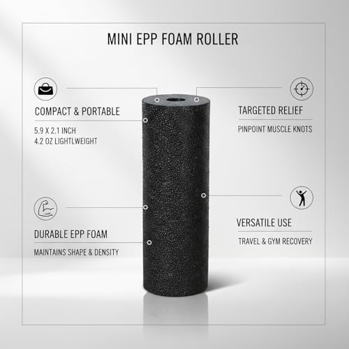 Mini EPP Foam Roller, Compact 5.9 x 2.1 Inch Travel and Gym Bag Roller (1 PC)