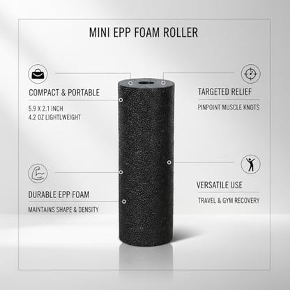 Mini EPP Foam Roller, Compact 5.9 x 2.1 Inch Travel and Gym Bag Roller (1 PC)