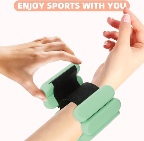 YOVKOK Adjustable Wrist Ankle Weights, 2 LBS/Pair, Bundle Options - color: Green