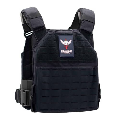 Shellback tactical Physical Fitness Training Vest – Adjustable Weighted Workout Vest for 10x12 Training Plates - color: Navy Blue
