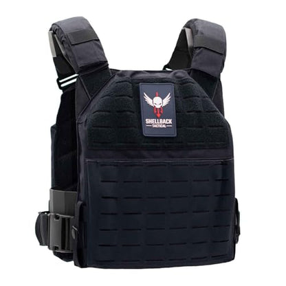 Shellback tactical Physical Fitness Training Vest – Adjustable Weighted Workout Vest for 10x12 Training Plates - color: Navy Blue