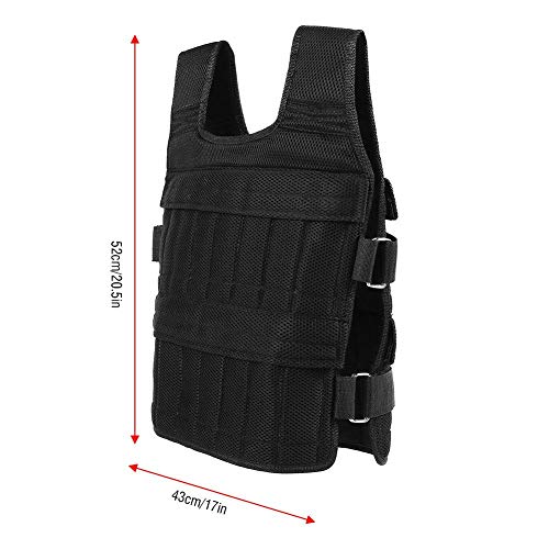 Maxmartt Pocket Weighted Vest for Men and Women 50KG Oxford Cloth Adjustable Workout Weight Vest Strength Training Vest Training Weighted Jacket (Without Plates Weights)