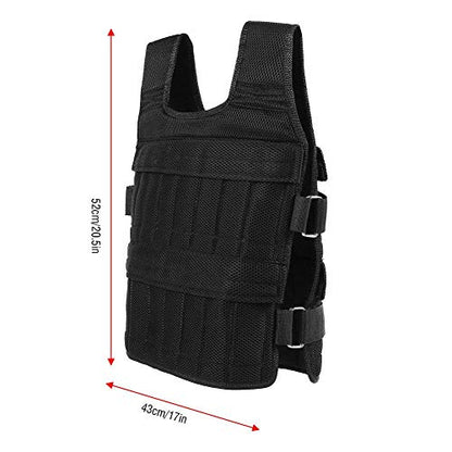Maxmartt Pocket Weighted Vest for Men and Women 50KG Oxford Cloth Adjustable Workout Weight Vest Strength Training Vest Training Weighted Jacket (Without Plates Weights)