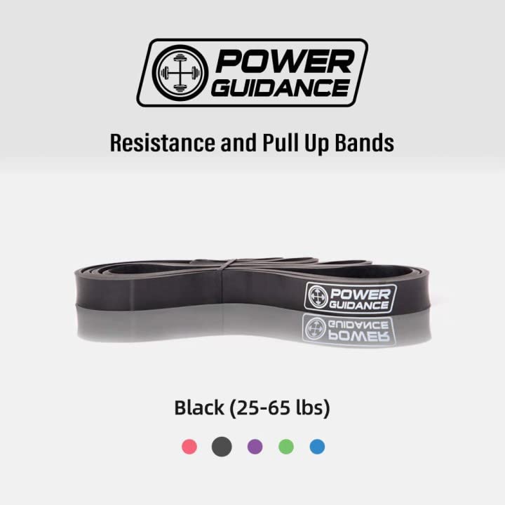 POWER GUIDANCE Pull Up Assist Bands - Stretch Resistance Band - Mobility Band - Powerlifting Bands - by Perfect for Body Stretching, Powerlifting, Resistance Training - color: black