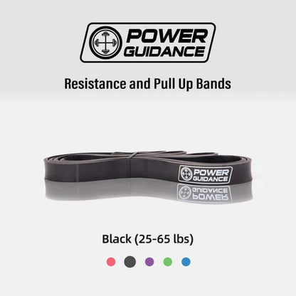 POWER GUIDANCE Pull Up Assist Bands - Stretch Resistance Band - Mobility Band - Powerlifting Bands - by Perfect for Body Stretching, Powerlifting, Resistance Training - color: black