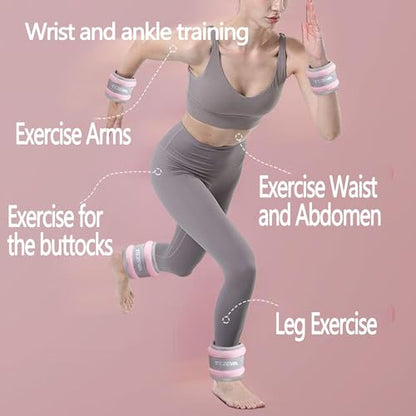 1 Pair 0.66 lbs Adjustable Men's and Women's Hand and Ankle Weights Wrist Weights for Yoga, Walking, Aerobics, Dance Exercise and Other Fitness Exercises (Pink)