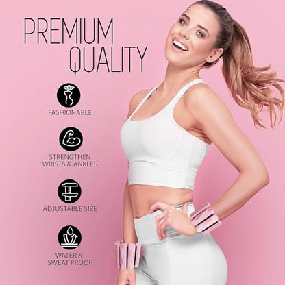 Yes4All Adjustable Wrist & Ankle Weights 3.5/5 LB Pair, Leg Weights for Women & Men, Weighted Arm Bands with Removable Sandbags for Fitness, Pilates, Walking, Strength Training - Versatile Colors