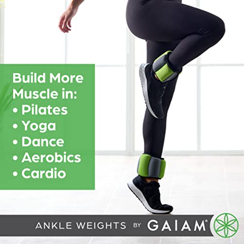 Gaiam Ankle Weights, Wearable Bracelet to Strengthen, Tone & Sculpt, Adjustable Ankle Weights for Women & Men for Yoga, Dance, Pilates, Barre, Cardio, Home & Gym Use