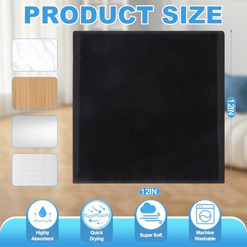 6 Pack Bamboo Fiber Washcloths Face Towels for Body - color: Black