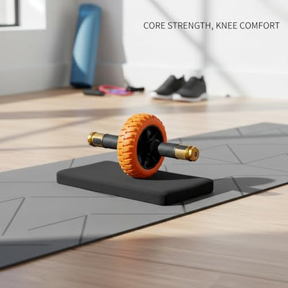 Ab Wheel Roller with Knee Pad - Orange Exercise Wheel for Core Training & Home Workouts