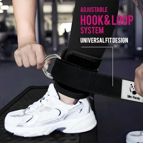 Ankle Strap for Cable Machine,Ankle Cuff for Kickbacks, Booty Hip Abductors,Glute Workouts, Leg Extensions, Curls for Men and Women, Adjustable with Double D-Rings