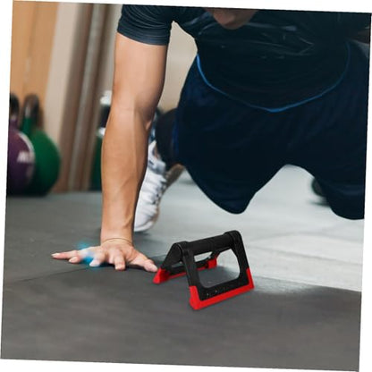 1 Pair Foldable Push-up Bars for Floor Fitness Equipment Portable Strength Training Handles for Home Workout (red)