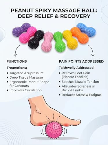 Peanut Spiky Massage Roller Ball for Foot and Body Muscle Relaxation Home Gym Fitness High Density Material