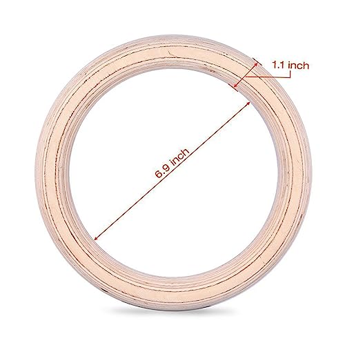 KICHOUSE Adjustable Wooden Gymnastic Straps for Full Body Strength Training Fitness for Core Workouts and Exercises
