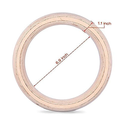 KICHOUSE Adjustable Wooden Gymnastic Straps for Full Body Strength Training Fitness for Core Workouts and Exercises