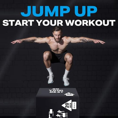 Zoomster 3-in-1 Foam Plyometric Jump Box for Home Gym Jump Training, HIIT, MMA, Weighted Stepup, Push Press and Strength Training