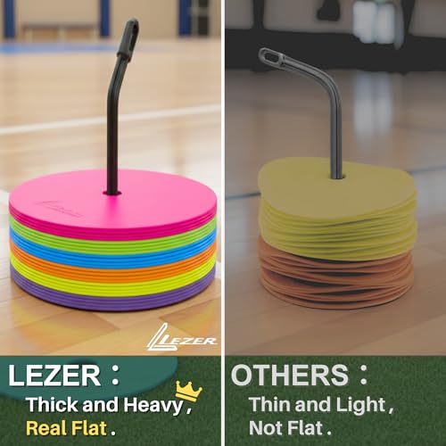 9 Inch Flat Cones, Spot Markers, Soccer Cones, Field Court Markers, Sit Spots, Flat Discs, Soccer Training Equipment, Agility Practice, Football, Made in Taiwan - style: 9 inch with 6 pcs
