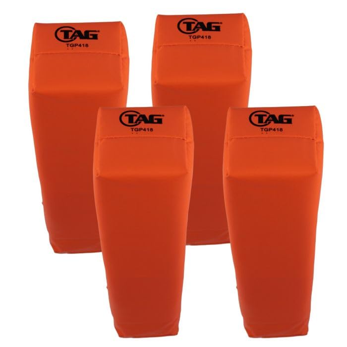 TAG Football Goal Line and End Zone Pylons, Weight Base, Orange, Set of 4