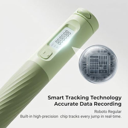 Cordless Counting Jump Rope, Adjustable Weighted Skipping Rope with Digital Counter for Fitness