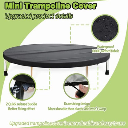 Waterproof Trampoline Cover for Mini, Fitness, Toddler/Adults Indoor/Outdoor/Garden Rebounder - Not Spring Cover