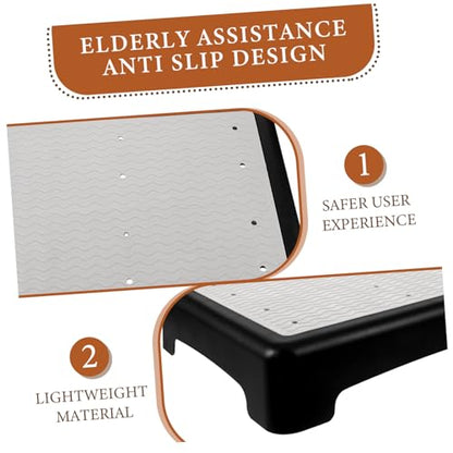 Non-Slip Step Stool for Seniors Lightweight Plastic Step Platform Anti-Skid Design for Enhanced Safety Versatile Indoor Outdoor Use Stackable Footstool for Easy Storage